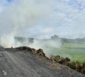 Fire crews use water jets to tackle barn fire in Wales