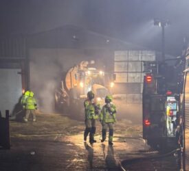 Several crews called to tackle Brecon barn fire