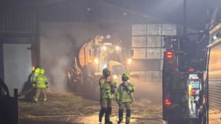 Several crews called to tackle Brecon barn fire