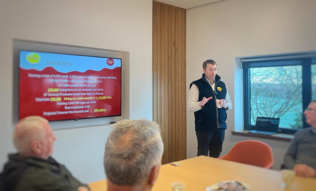 Iain Chapman, Managing Director of Farmlay Eggs during his presentation