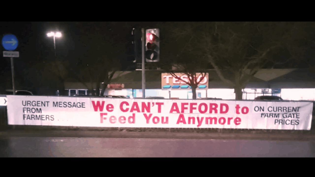 NI farmers stage inheritance tax protest outside supermarket