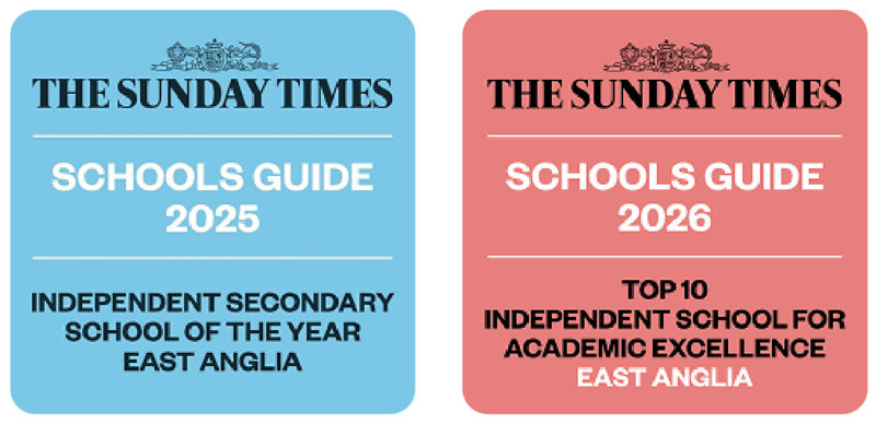 The Sunday times award for Independent School of the Year 2025 and Top 10 for Academic Excellence in 2026