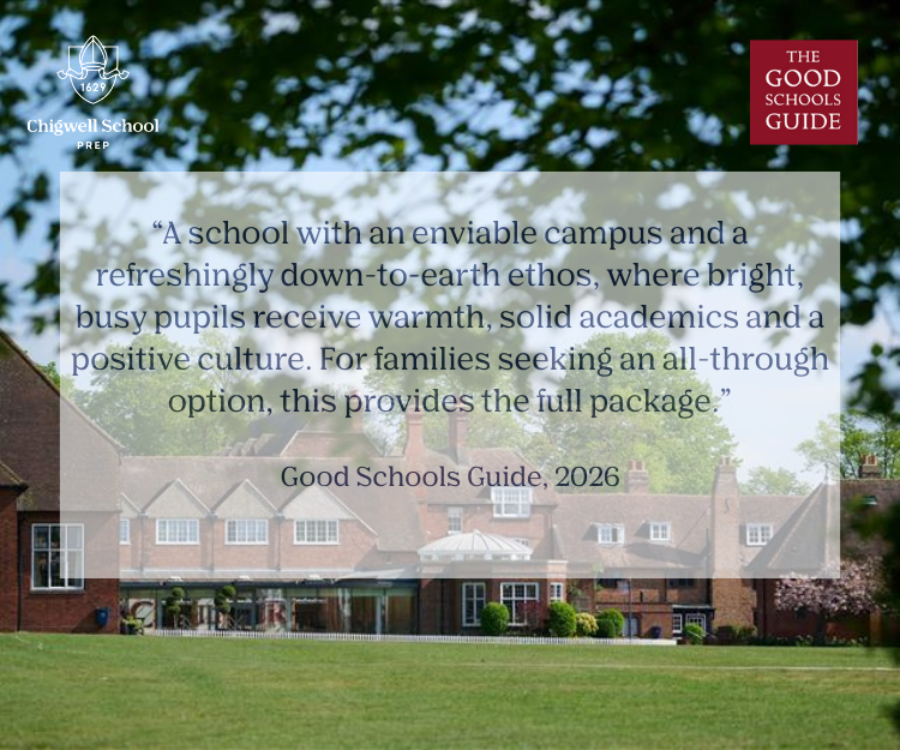 Good Schools Guide 2026 review badge for Chigwell Prep School