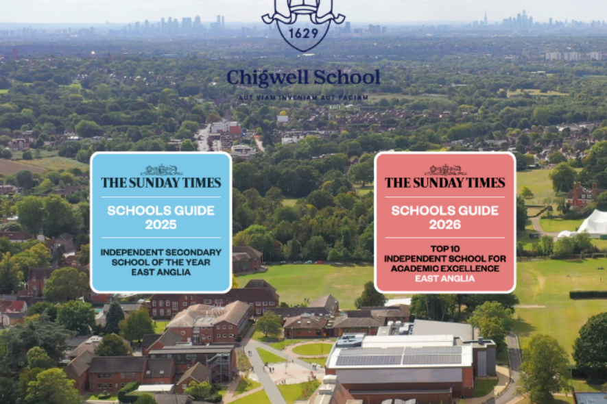 Chigwell School Named a Top 10 Independent School for Academic Excellence in East Anglia 2026