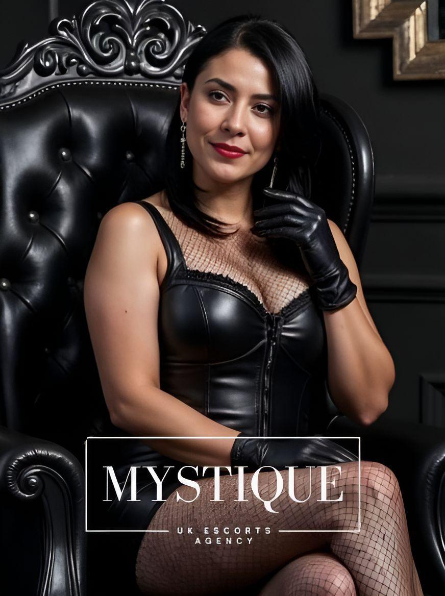 Mistress Eva Noir, escort in London from MYSTIQUE ESCORTS AGENCY.