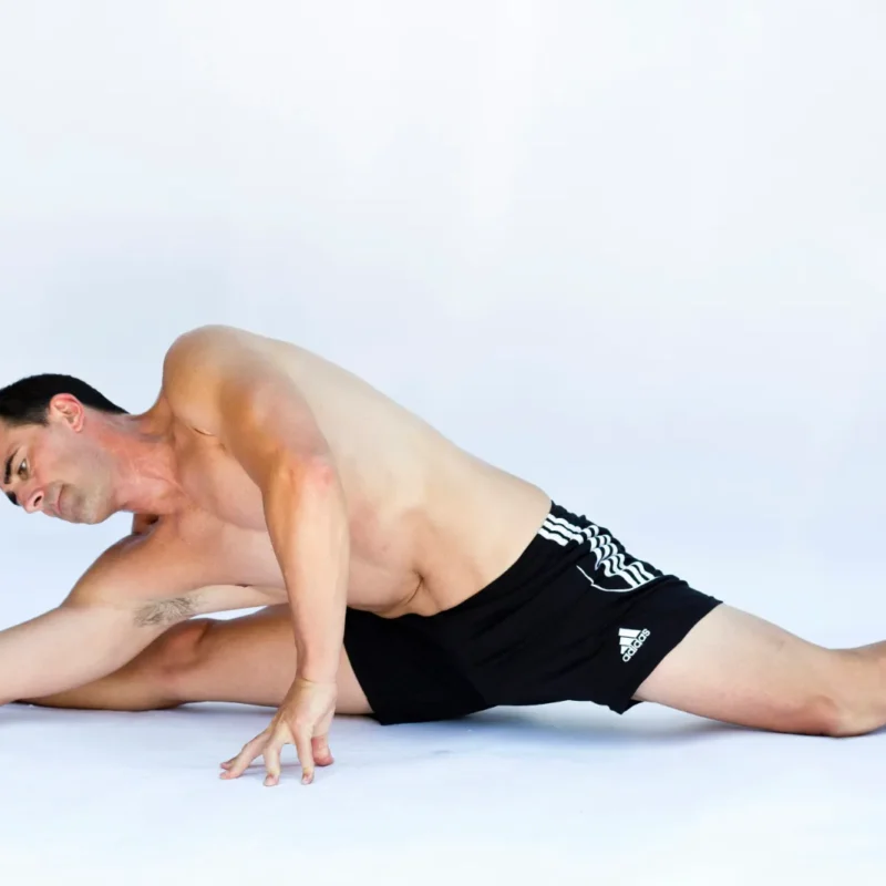 person unlocking shoulder mobility