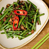 Meal card cover for: Minced Pork Sichuan Green Beans