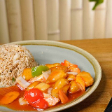 Meal card cover for: Chicken Sweet and Sour Sauce Served with Egg Fried Rice