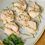 Meal card cover for: Wasabi King.Prawns