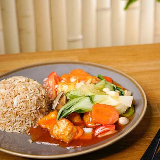 Meal card cover for: Veggies Sweet and Sour Sauce Served with Egg Fried Rice