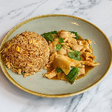 Meal card cover for: Chicken Ginger and Spring Onion Served with Egg Fried Rice