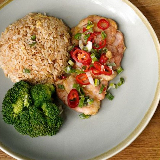 Meal card cover for: Salt and Pepper Pork Chops with Rice