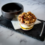 Meal card cover for: Yoghurt pot with homemade jam and granola