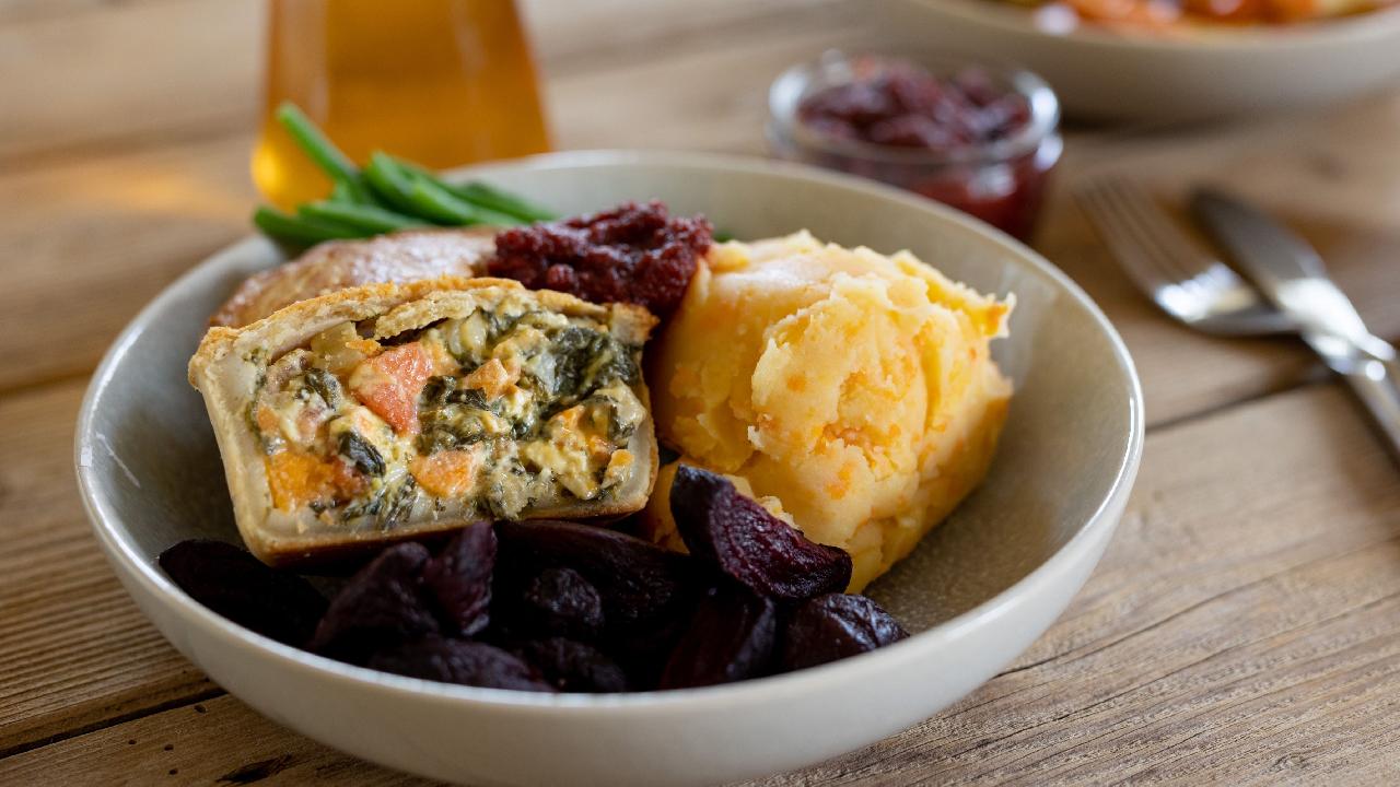 Meal card cover for: SPINACH AND GOAT CHEESE PIE