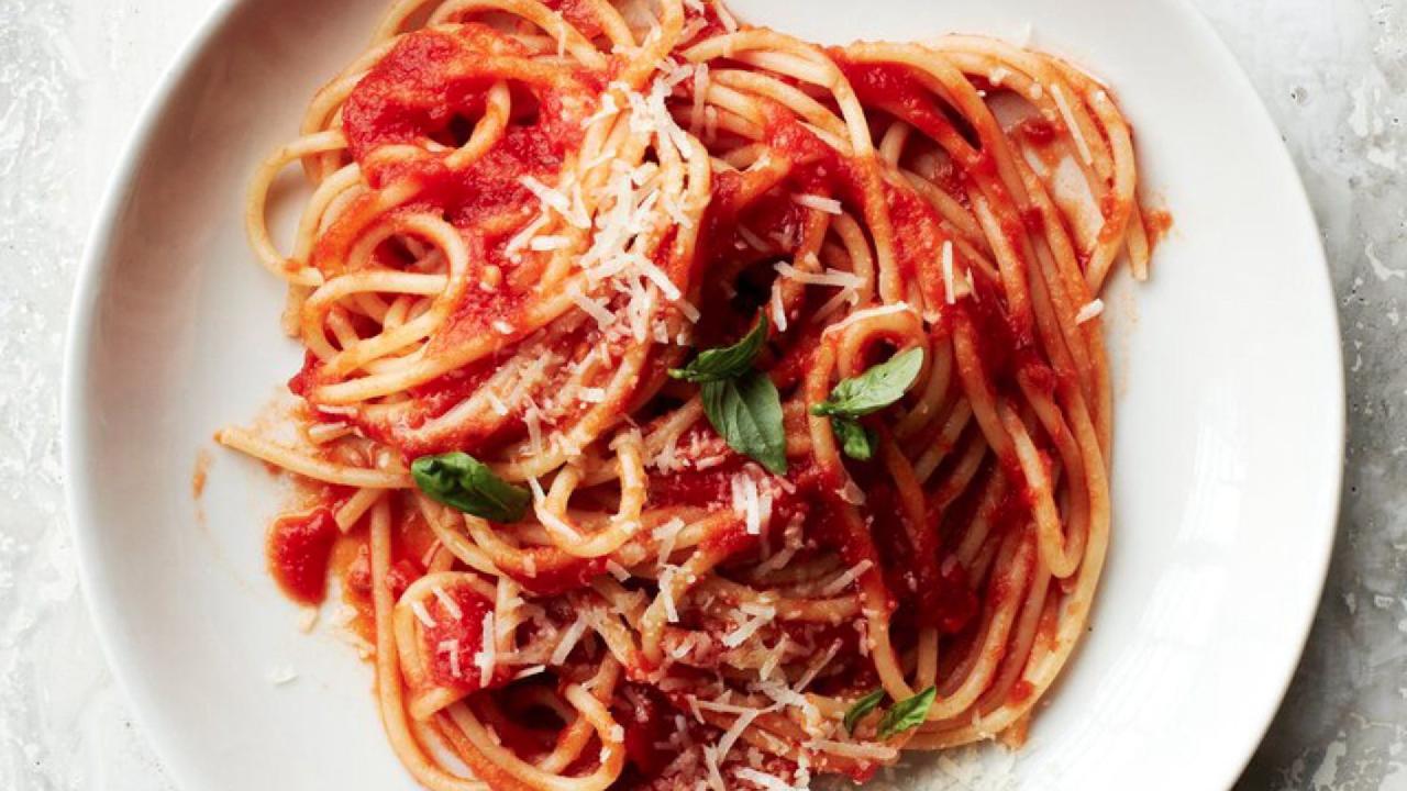 Meal card cover for: Spaghetti Pomodoro