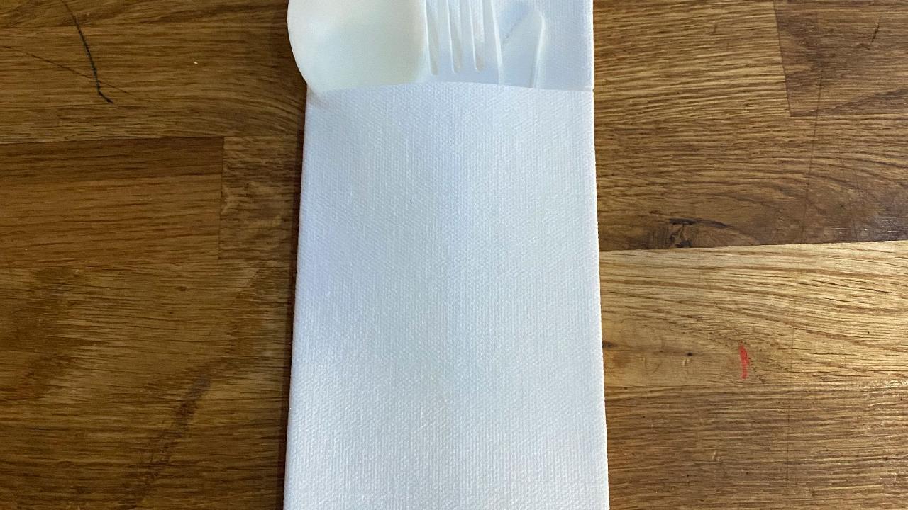 Meal card cover for: Knife, Fork And Napkin Cutlery Set