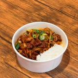 Meal card cover for: Spicy stir fried pork