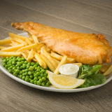 Meal card cover for: Fish, Chips and Peas