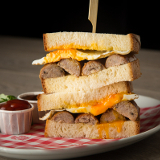 Meal card cover for: Sausage & Fried Egg Sandwich
