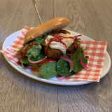 Meal card cover for: Vegan Falafel Bagel - with Hummus, Guacamole & Spinach (vg)