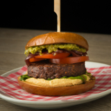 Meal card cover for: Burger - Vegan Burger in a Bagel (v)