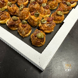Meal card cover for: Aubergine Caponata on Rosemary Focaccia