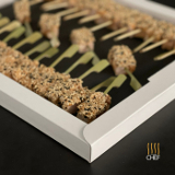Meal card cover for: Sesame Crusted Hoi Sin Chicken Skewers
