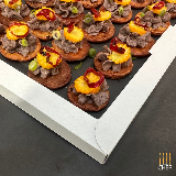 Meal card cover for: Refried Black Bean on Crispy Garbanzo Crust