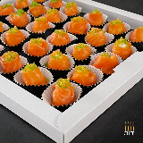 Meal card cover for: Smoked Salmon And Quail Egg with Tobiko Roes