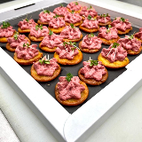 Meal card cover for: Beetroot Hummus on Cecina Crust