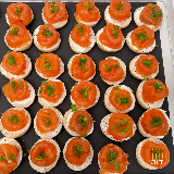 Meal card cover for: Roses of Smoked Salmon on Mini Bagels