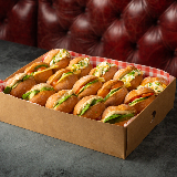 Meal card cover for: Vegetarian - Mini brioche roll box (for 15 people)