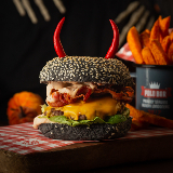 Meal card cover for: Broomstick Cheese and Bacon Burger (single)
