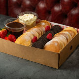 Meal card cover for: Cookie and Cream Pancake Box (serves 6 to 10 people)
