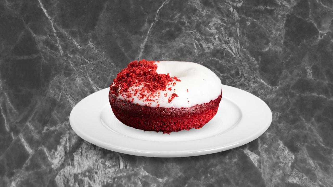 Meal card cover for: Red Velvet Doughnut