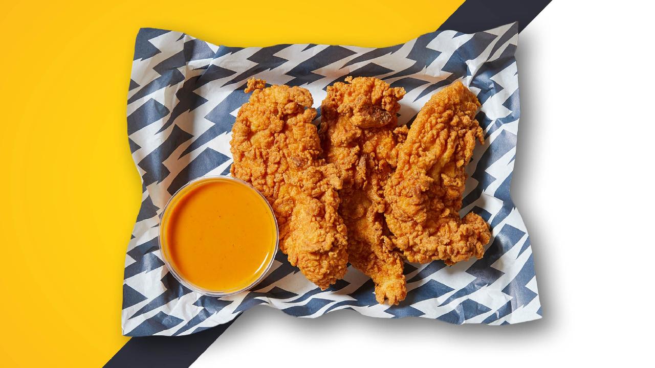 Meal card cover for: 3 Fried Chicken Strips (High Protein)