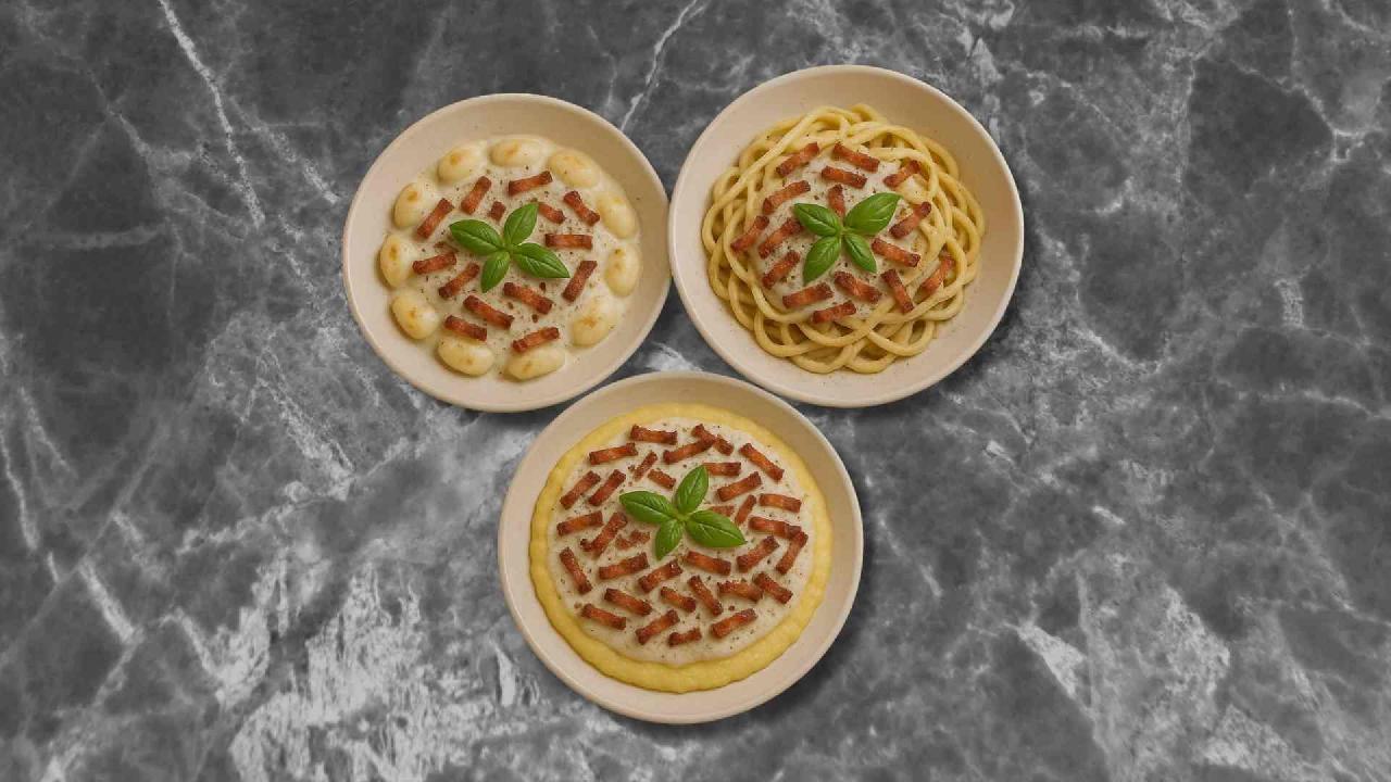 Meal card cover for: Creamy Carbonara Tagliatelle