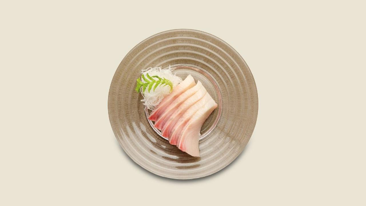 Meal card cover for: Hiramasa Sashimi