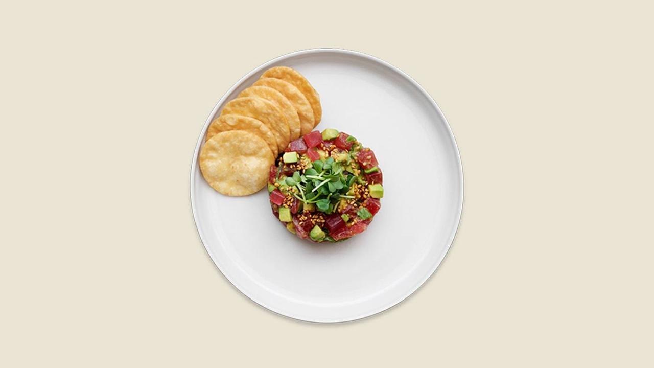 Meal card cover for: Tuna Tartare Bites