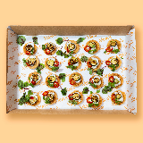 Meal card cover for: Parmesan & Courgette Sablé (35 pieces)
