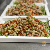 Meal card cover for: Raw Cauliflower Cous Cous with Sultana and toasted Almonds