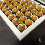 Meal card cover for: Porcini Mushroom Croquettes and Black Garlic Aioli