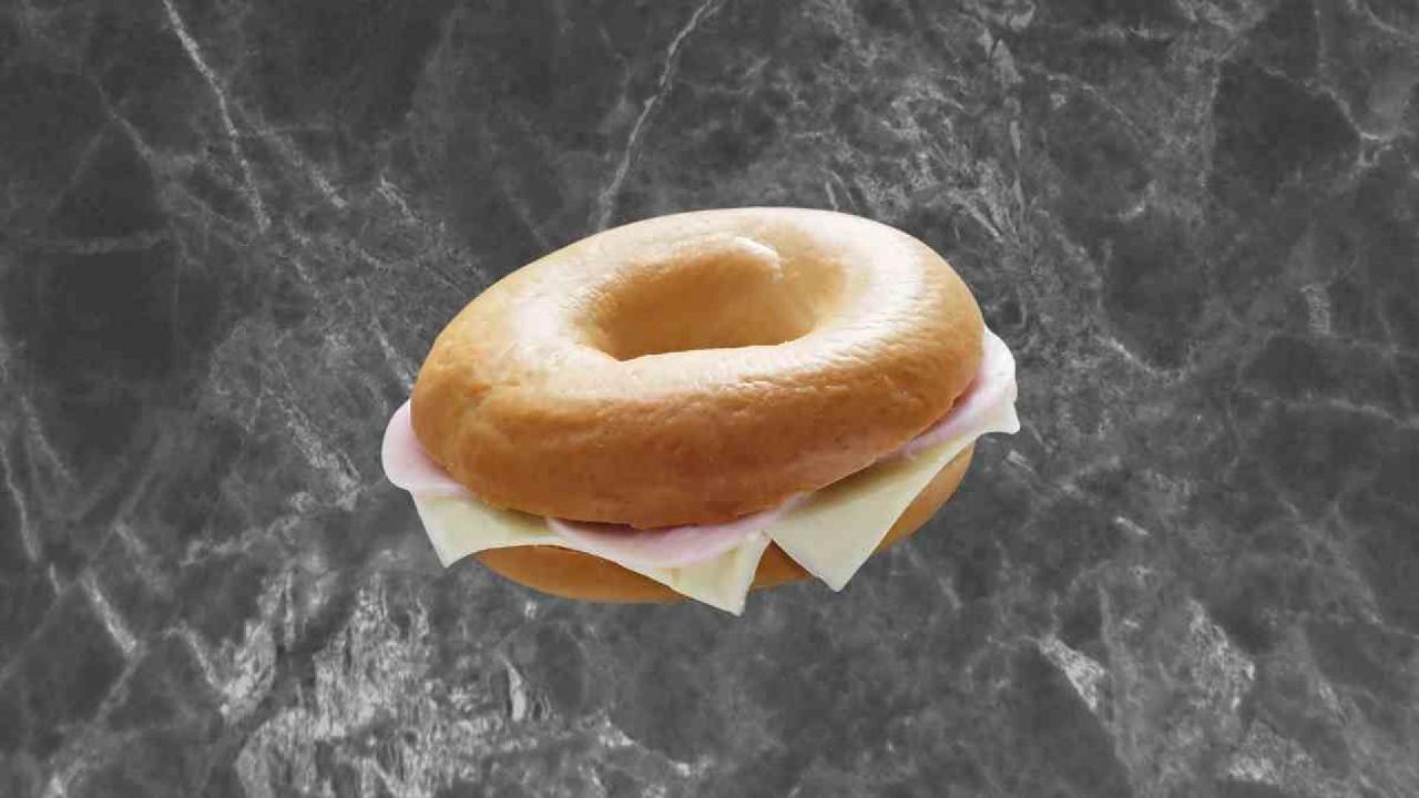 Meal card cover for: Cream Cheese, Ham & Cheddar Bagel