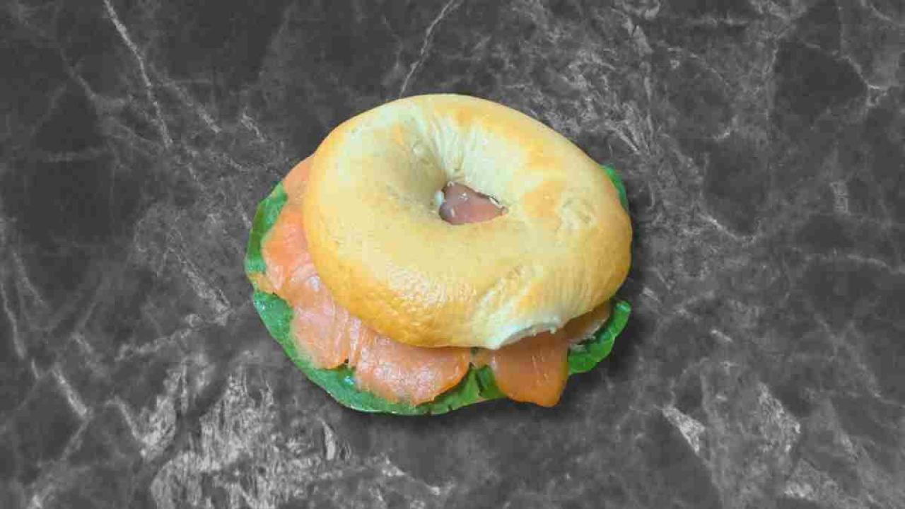 Meal card cover for: Salmon, Cream Cheese & Lettuce Bagel
