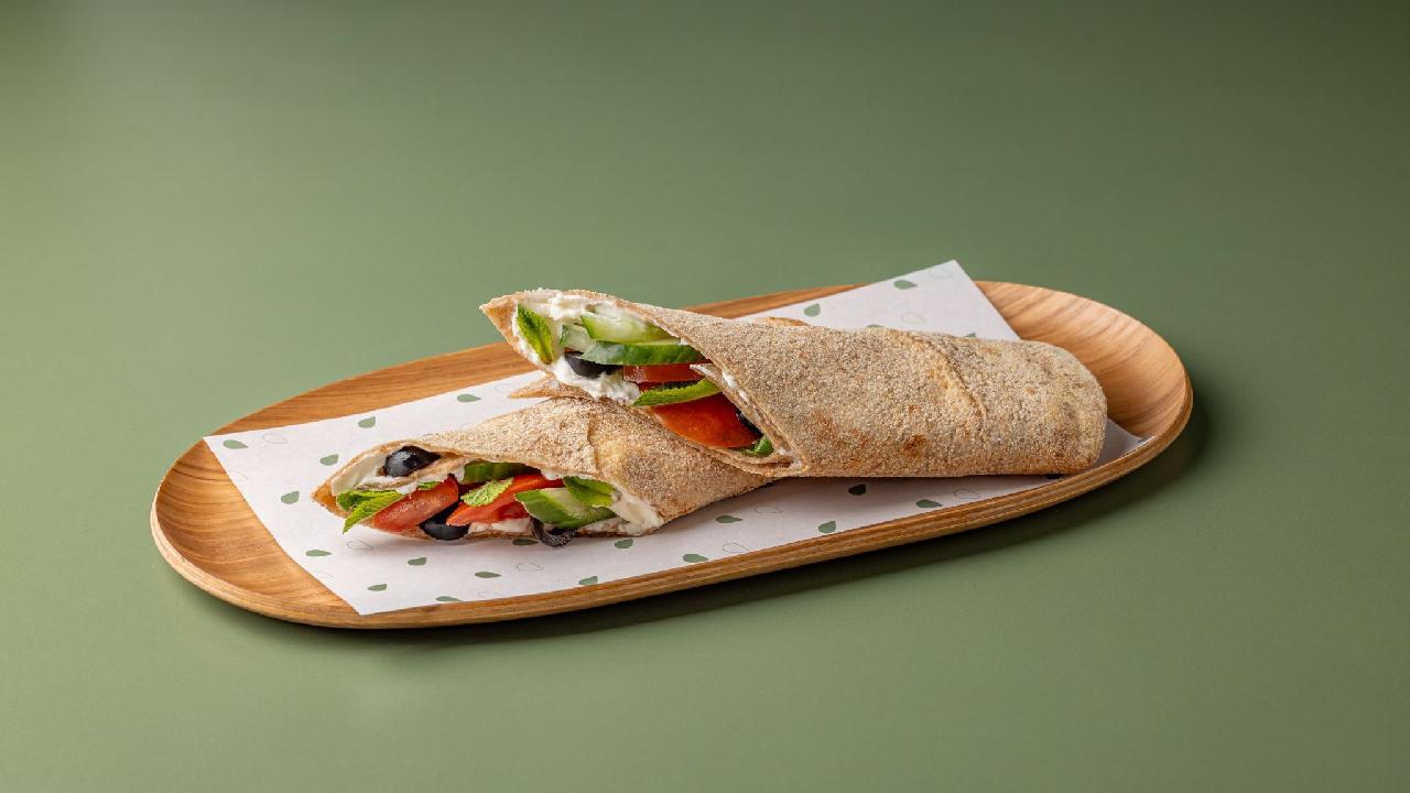 Meal card cover for: Labneh Wrap