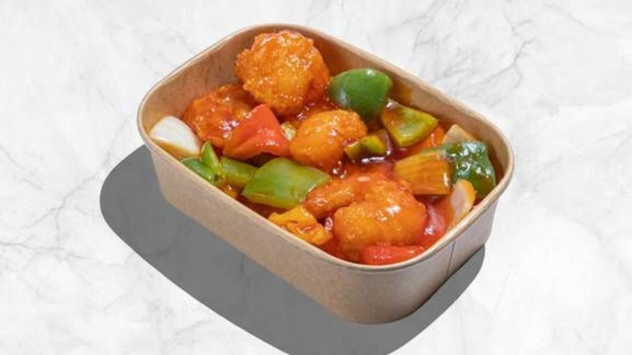 Meal card cover for: Sweet and Sour Prawns 咕噜蝦