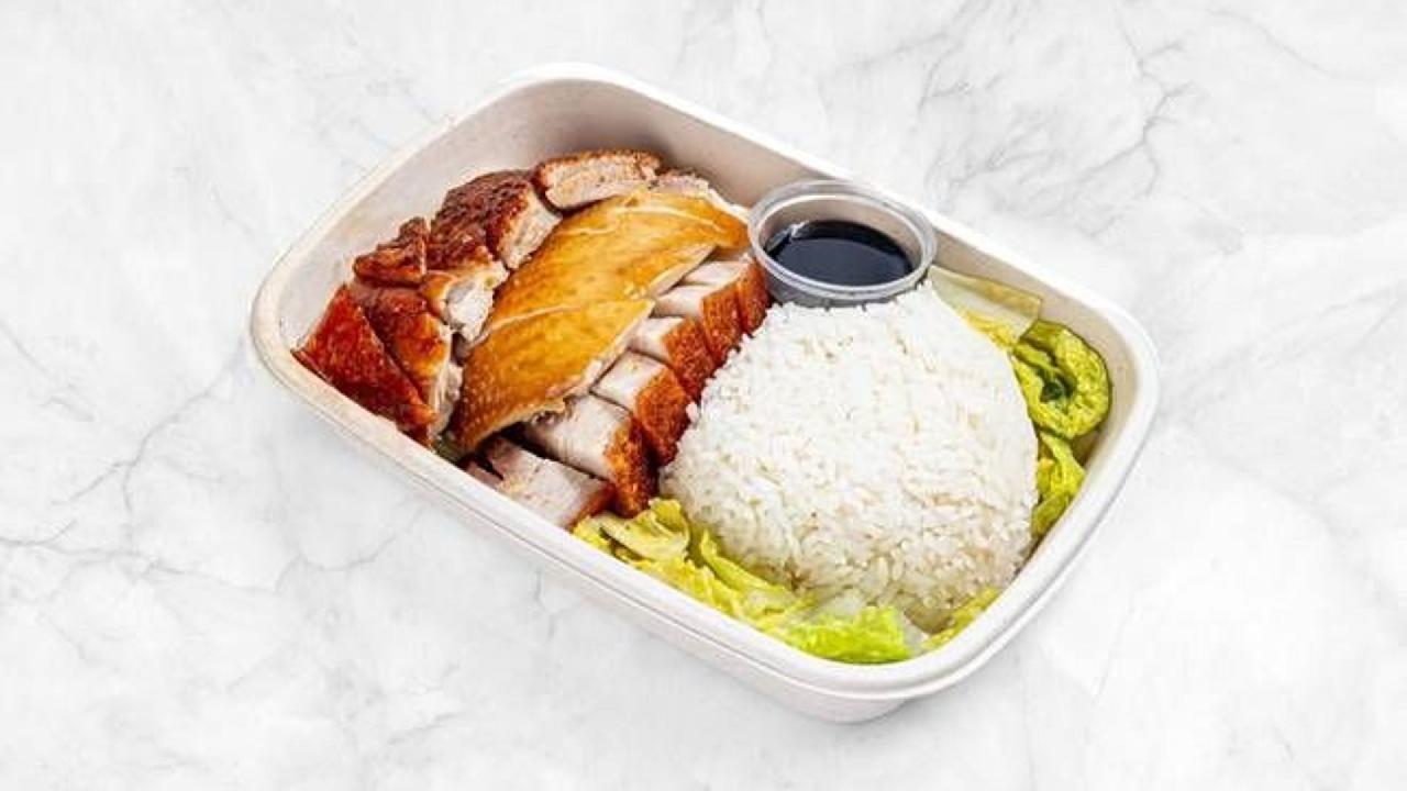 Meal card cover for: 3 Meat and Rice Combo 三拼飯