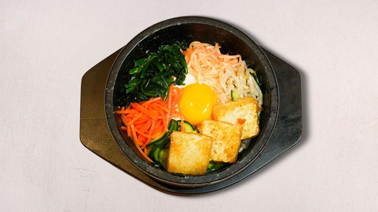 Meal card cover for: Tofu Bibimbap (V)