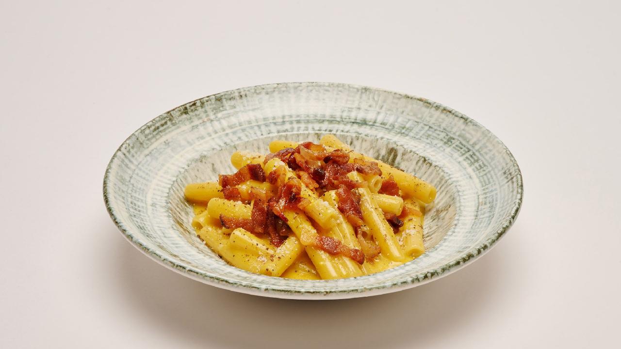 Meal card cover for: Rigatoni alla Carbonara