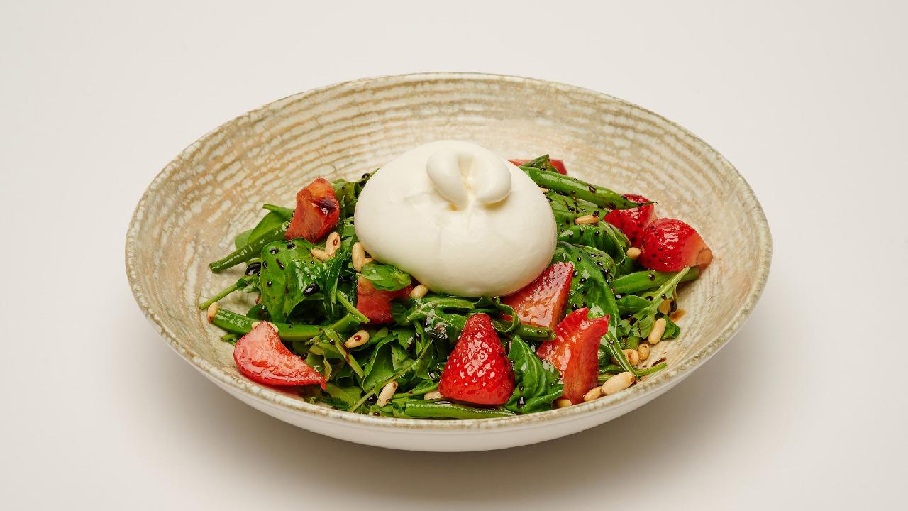 Meal card cover for: Burrata and Strawberries Salad